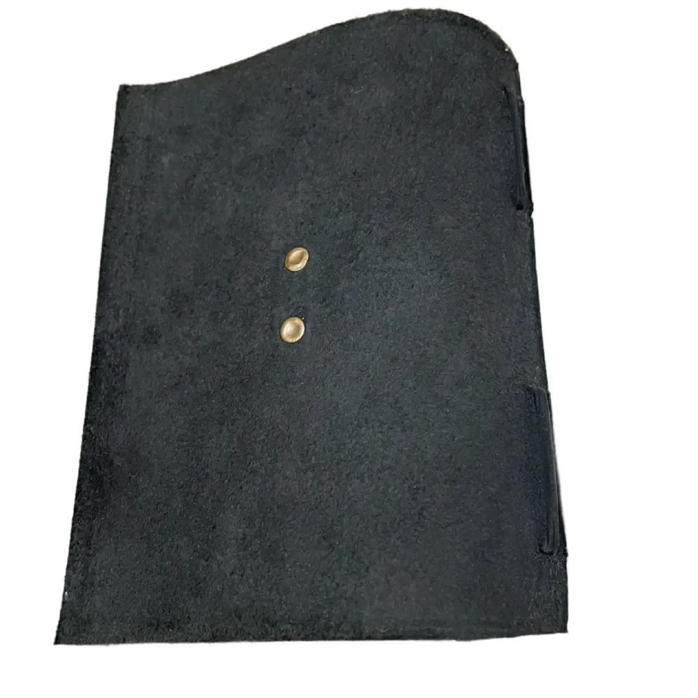 Hand-bound Black Leather Journal with Brass Clasp and Recycled Paper